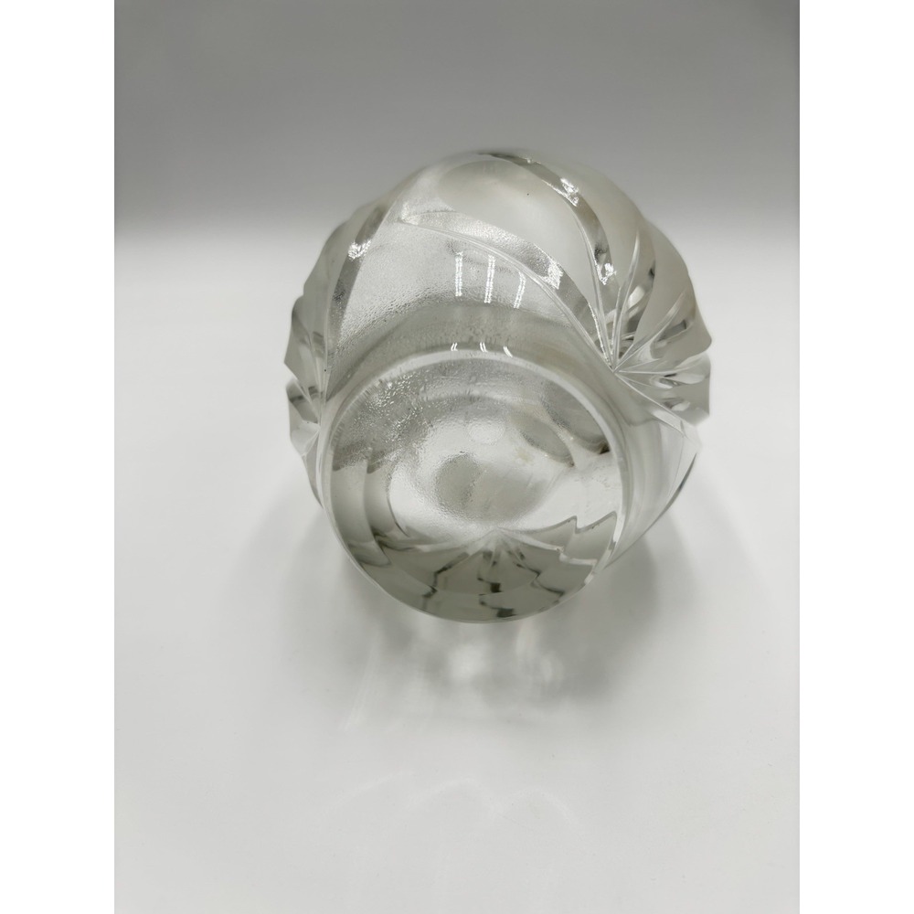 Marquis by Waterford Crystal Vase Frosted Cut Floral 8" Heavy Made in Poland - Picture 5 of 9